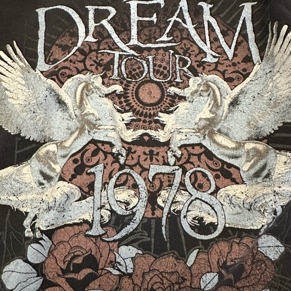 Originality Womens Cotton Crop Top Gray The Dream Tour 1978 Scoop M Made In USA - Picture 6 of 11